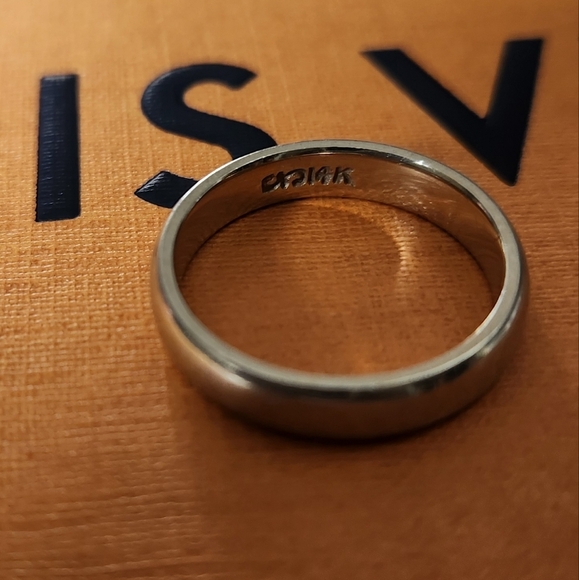 Vintage 14k White Gold Wedding Band - Picture 3 of 9